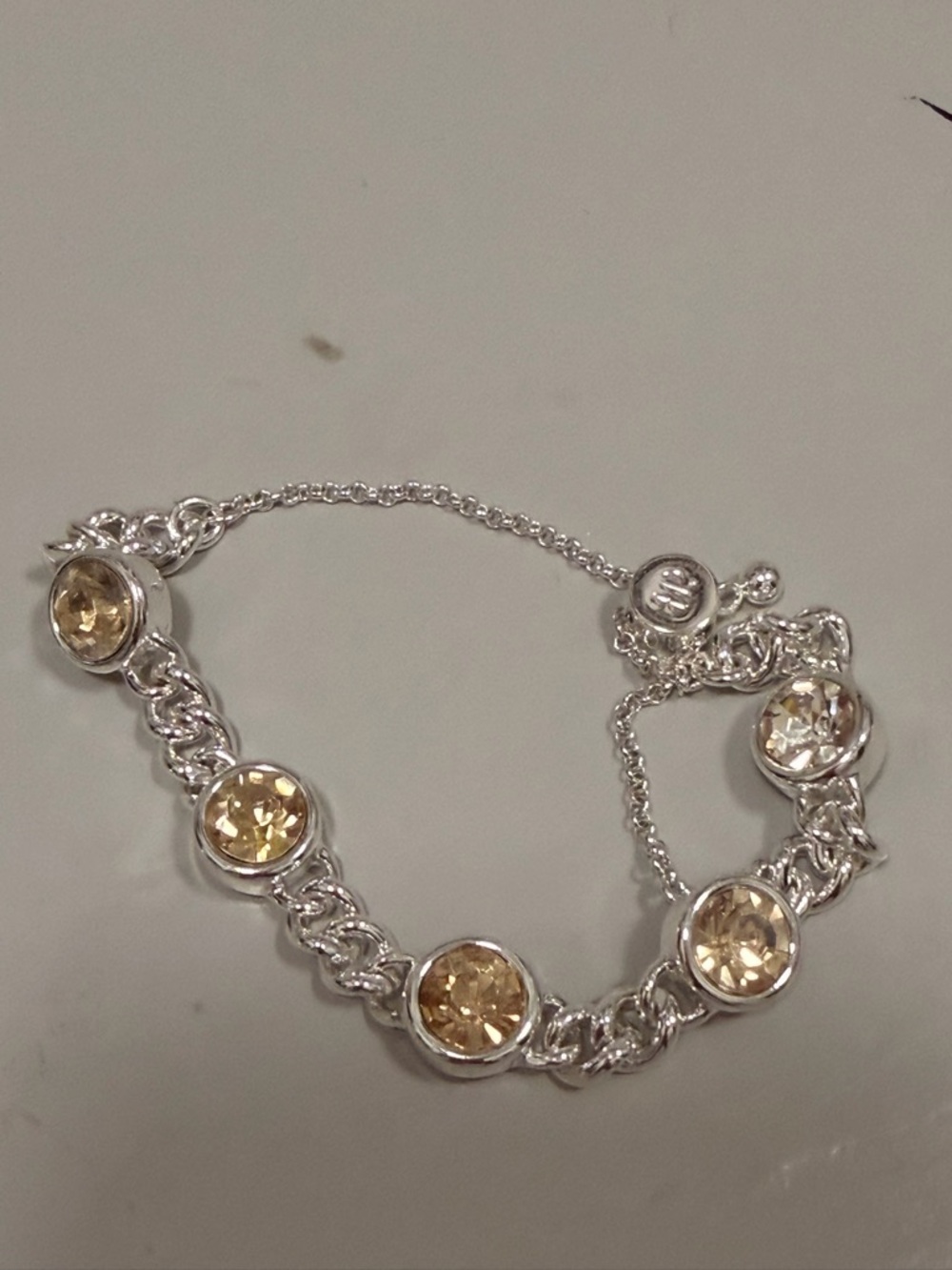 Bomb Party NWOT! Champagne Crystal and Silver Multi-Row Bracelet Set - Picture 7 of 9